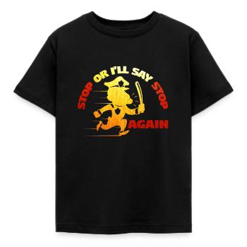 Polizei - Kinder T-Shirt - Schwarz - Vorne - AI Model Kid Female (0cm)