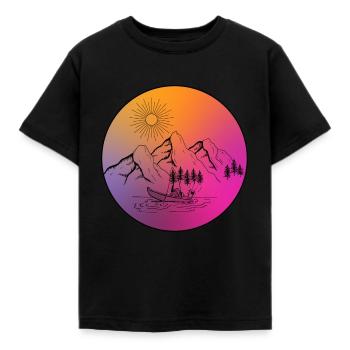 Outdoors - Kids' T-Shirt - black - Front - AI Model Kid Female (0cm)