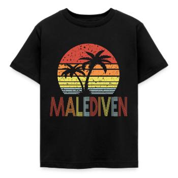 Malediven - Kinder T-Shirt - Schwarz - Vorne - AI Model Kid Female (0cm)