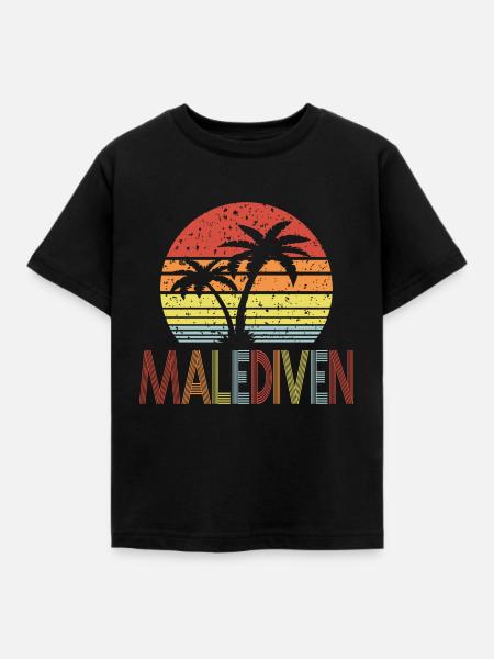 Malediven - Kinder T-Shirt - Schwarz