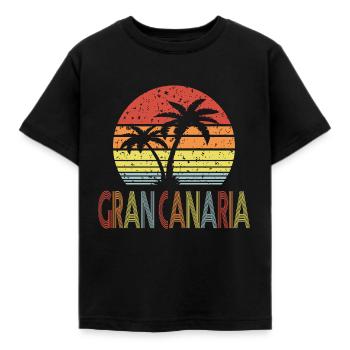 Gran Canaria - Kinder T-Shirt - Schwarz - Vorne - AI Model Kid Female (0cm)