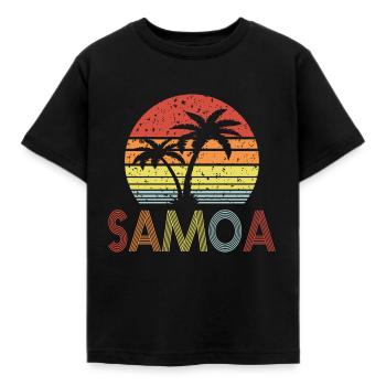 Samoa - Kinder T-Shirt - Schwarz - Vorne - AI Model Kid Female (0cm)