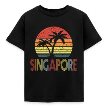 Singapour - T-shirt Enfant - noir - Devant - AI Model Kid Female (0cm)