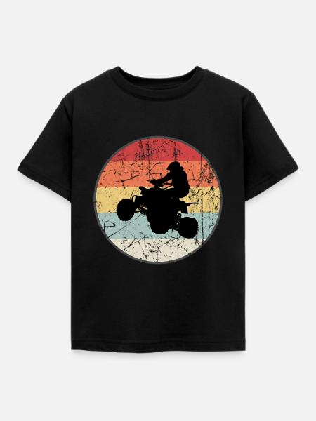 ATV Quad Retro - Kinder T-Shirt - Schwarz