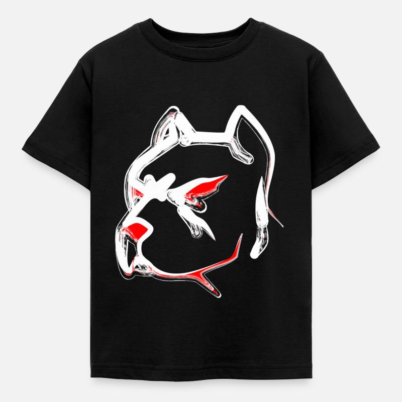 Conception d'un visage tête de pit-bull - T-shirt Enfant - noir