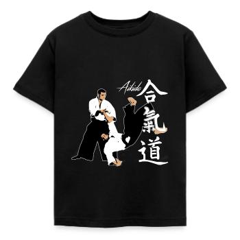 Aikido - Kids' T-Shirt - black - Front - AI Model Kid Female (0cm)