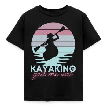 Le kayak me mouille - T-shirt Enfant - noir - Devant - AI Model Kid Female (0cm)