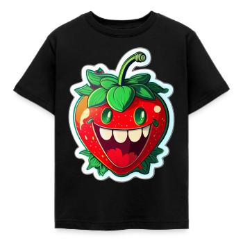 Strawberry - Kinder T-Shirt - Schwarz - Vorne - AI Model Kid Female (0cm)