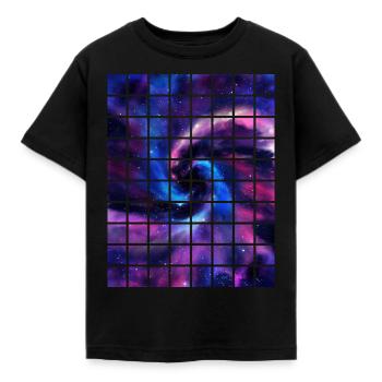 Galactic Grid Journey Tee - Kids' T-Shirt - black - Front - AI Model Kid Female (0cm)