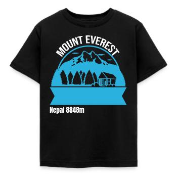 Carte de l’affiche du mont Everest La plus haute montagne du monde - T-shirt Enfant - noir - Devant - AI Model Kid Female (0cm)