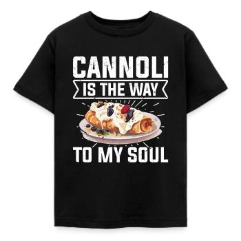 Cannoli Cream Cannellini Süße Sizilianische - Kinder T-Shirt - Schwarz - Vorne - AI Model Kid Female (0cm)