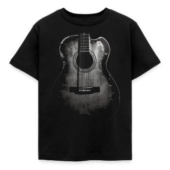 Akustische Gitarre - Kinder T-Shirt - Schwarz - Vorne - AI Model Kid Female (0cm)