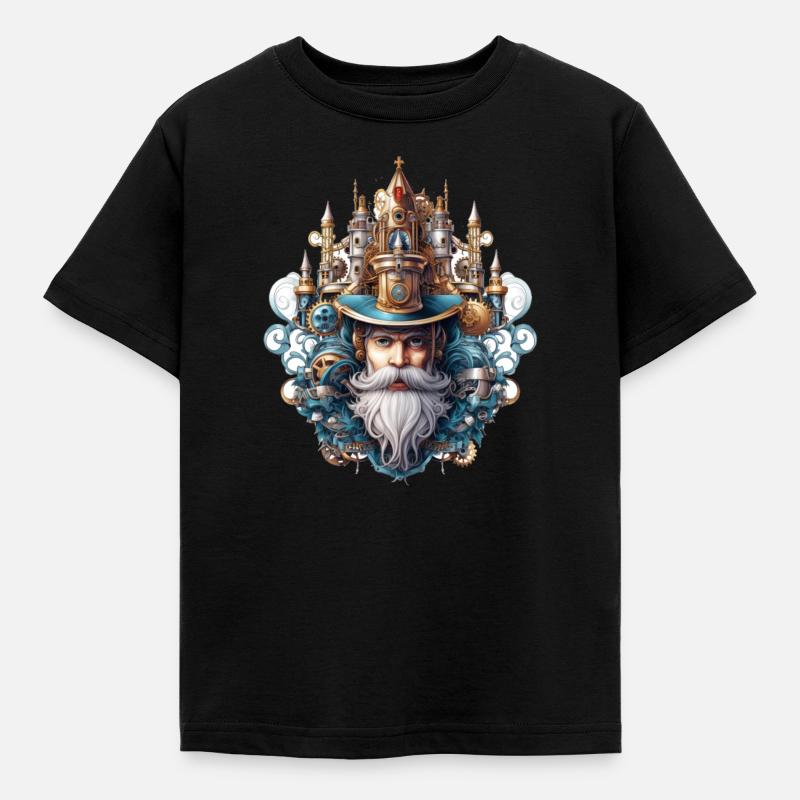 Nutcracker protects his castle and eats nuts - Kids' T-Shirt - black