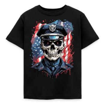 Héros de la police des États-Unis - T-shirt Enfant - noir - Devant - AI Model Kid Female (0cm)