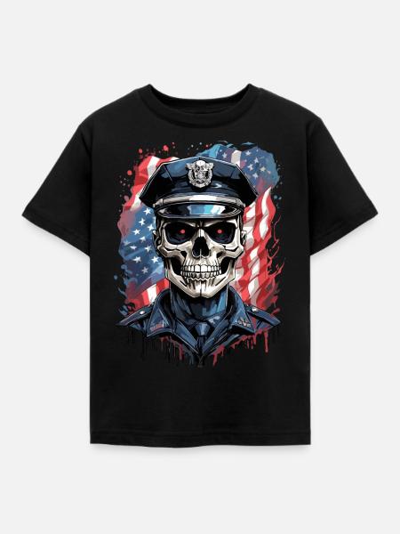 USA-Polizei-Helden - Kinder T-Shirt - Schwarz