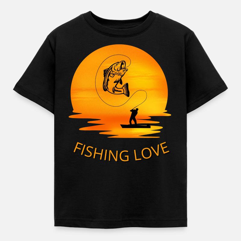 Fisch-Angriff - Kinder T-Shirt - Schwarz