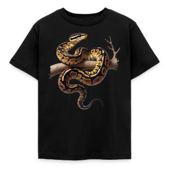 Königspython Schlangen Liebhaber Terrarium Python - Kinder T-Shirt - Schwarz - Vorne - AI Model Kid Female (0cm)