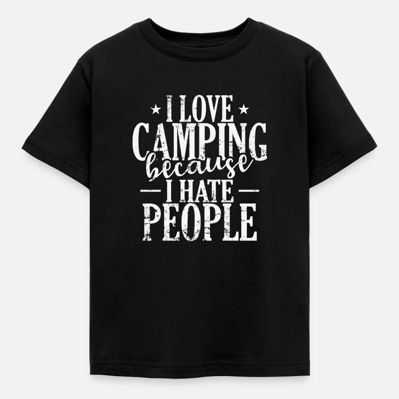 J’aime le camping parce que je déteste les vacances - T-shirt Enfant - noir