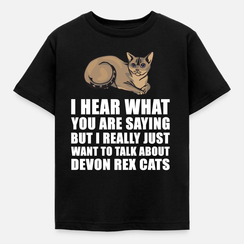 Devon Rex Katze nettes Geschenk - Kinder T-Shirt - Schwarz