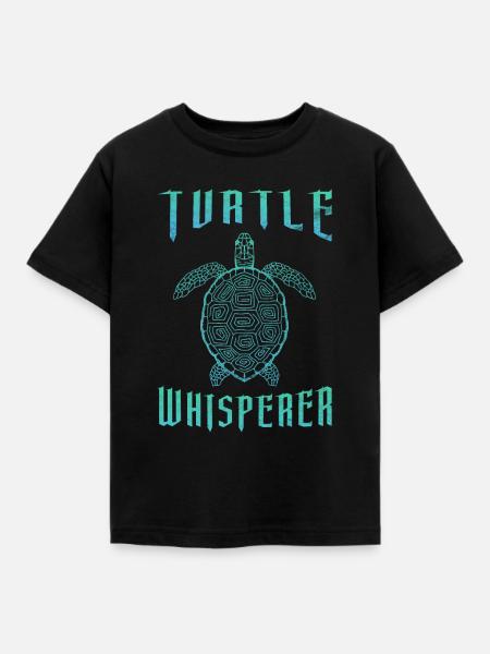 Schildkröten flüsterer Reptil Meerestier - Kinder T-Shirt - Schwarz