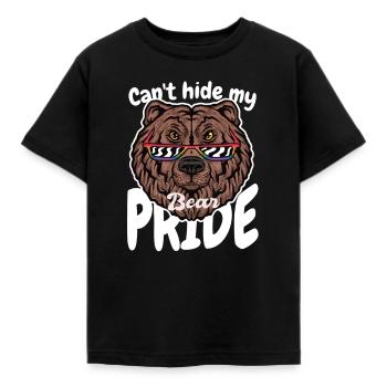 kann meinen Bärenstolz nicht verstecken / Gay, CSD - Kinder T-Shirt - Schwarz - Vorne - AI Model Kid Female (0cm)
