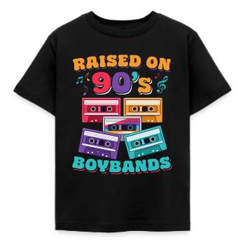 Grew up with 90s boy bands / retro - Kids' T-Shirt - black - Front - AI Model Kid Female (0cm)