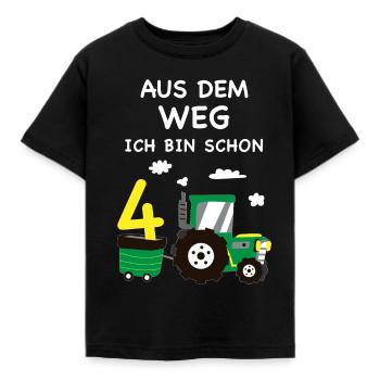 Kinder 4. Geburtstag Traktor 4 Jahre Geschenk - Kinder T-Shirt - Schwarz - Vorne - AI Model Kid Female (0cm)