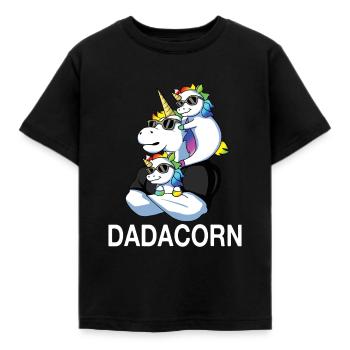 Dadacorn Unicorn Far Far til 2 børn Fars dag - Børne-T-shirt - sort - Foran - AI Model Kid Female (0cm)