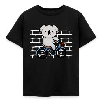 Koalabär Fahrrad - Kinder T-Shirt - Schwarz - Vorne - AI Model Kid Female (0cm)