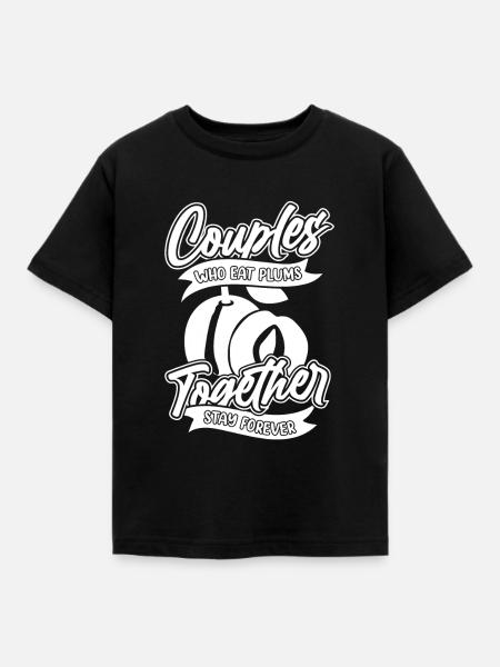 Pflaumen Paar - Kinder T-Shirt - Schwarz