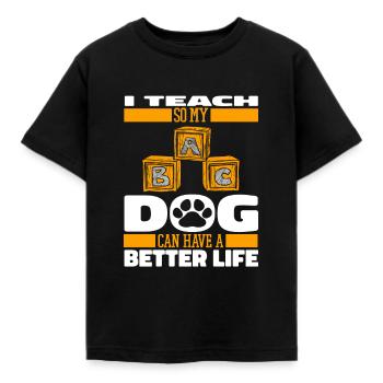 Kindergarten Teacher Childminder Dog - Kids' T-Shirt - black - Front - AI Model Kid Female (0cm)