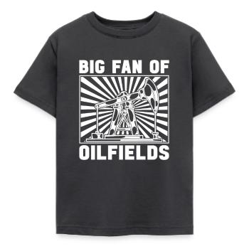 Ölfeld Bohrinsel Fan - Kinder T-Shirt - Dunkelgrau - Vorne - AI Model Kid Female (0cm)