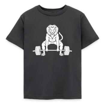 Powerlifting Powerlifter Leo - T-shirt Enfant - charbon - Devant - AI Model Kid Female (0cm)