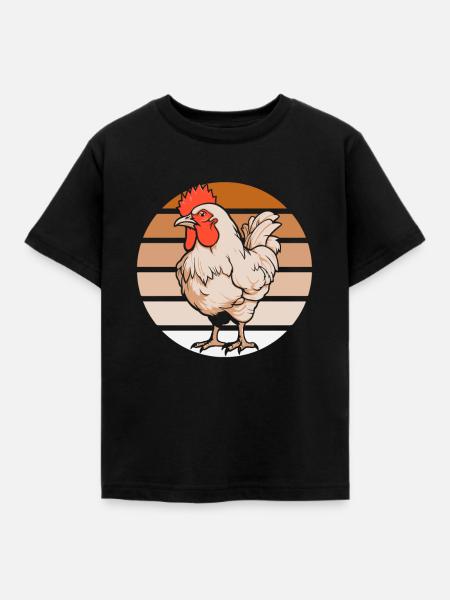Huhn Henne - Kinder T-Shirt - Schwarz