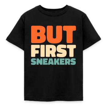 Sneakers - Kids' T-Shirt - black - Front - AI Model Kid Female (0cm)