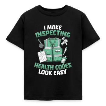 Health Inspector - Kids' T-Shirt - black - Front - AI Model Kid Female (0cm)