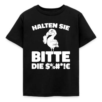 Flamingo please shut up - Kids' T-Shirt - black - Front - AI Model Kid Female (0cm)