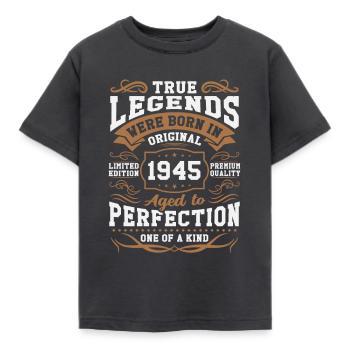 Legenden Geboren 1945 - Kinder T-Shirt - Dunkelgrau - Vorne - AI Model Kid Female (0cm)