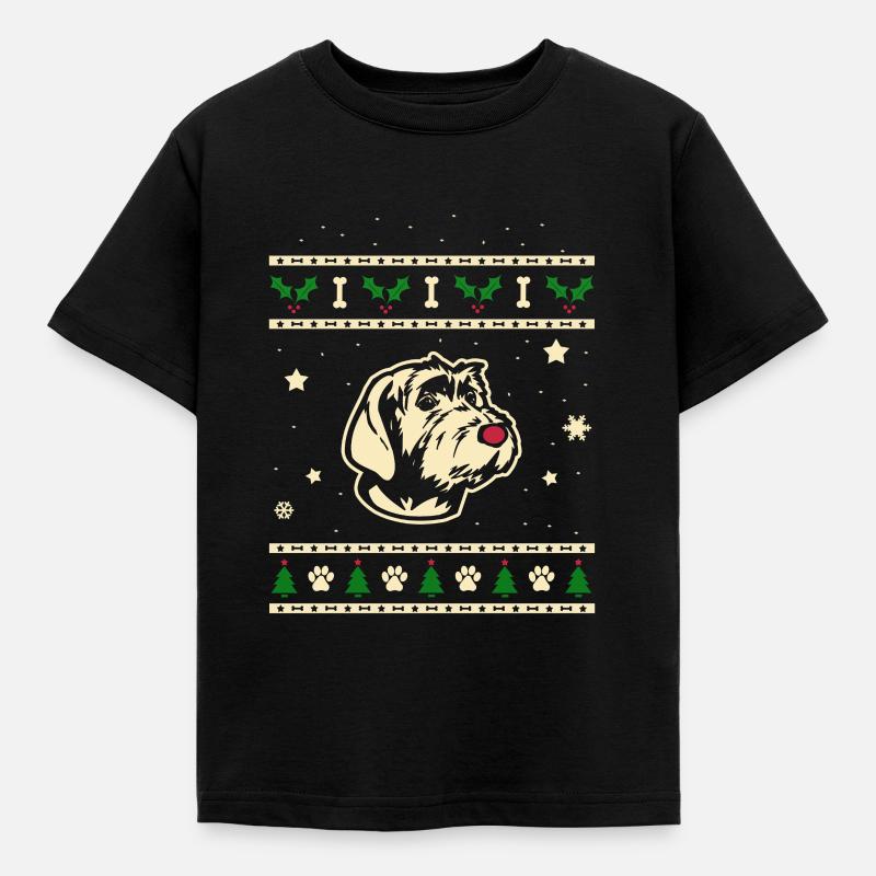 Wirehaired Pointing Griffon Weihnachtsgeschenk - Kinder T-Shirt - Schwarz