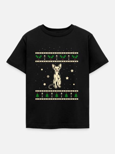 Sphynx Weihnachtsgeschenk - Kinder T-Shirt - Schwarz