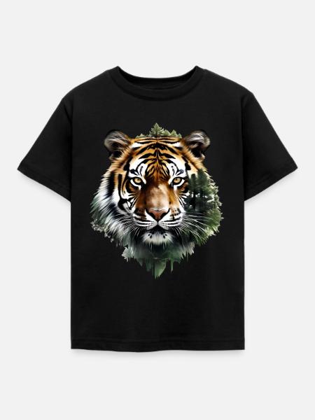 Tiger - Kinder T-Shirt - Schwarz
