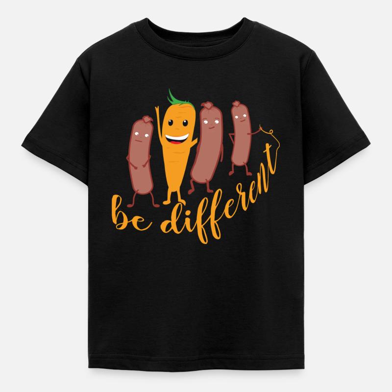 Karotte be different - Kinder T-Shirt - Schwarz