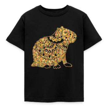 Chemises géométriques Capybara - T-shirt Enfant - noir - Devant - AI Model Kid Female (0cm)