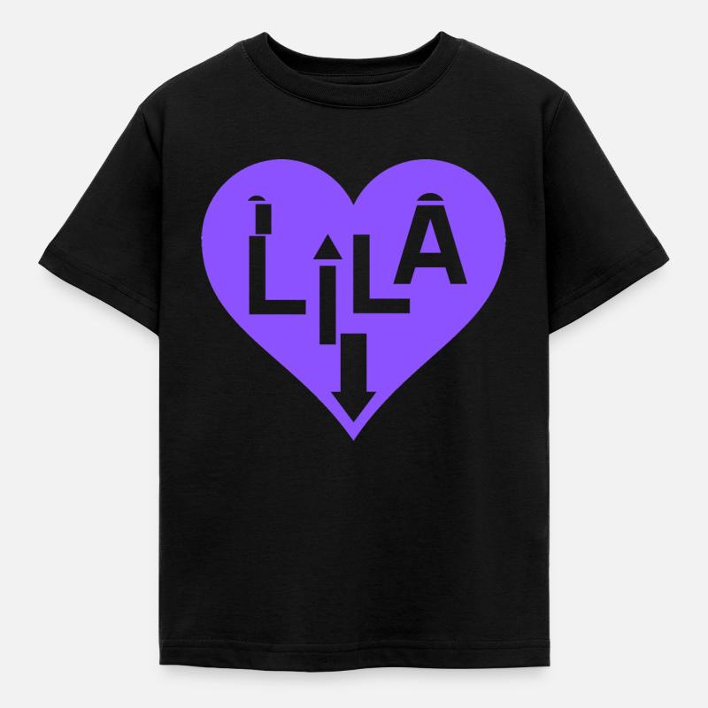 Lila Love - Kinder T-Shirt - Schwarz