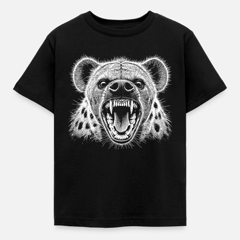 Hyäne - Kinder T-Shirt - Schwarz