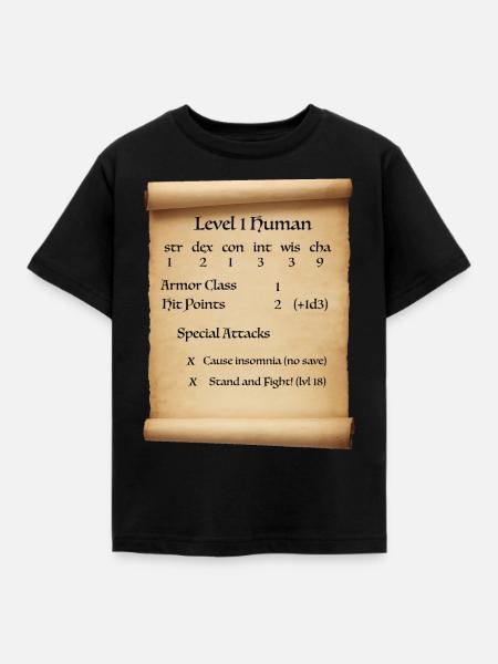 Level 1 Human - Børne-T-shirt - sort