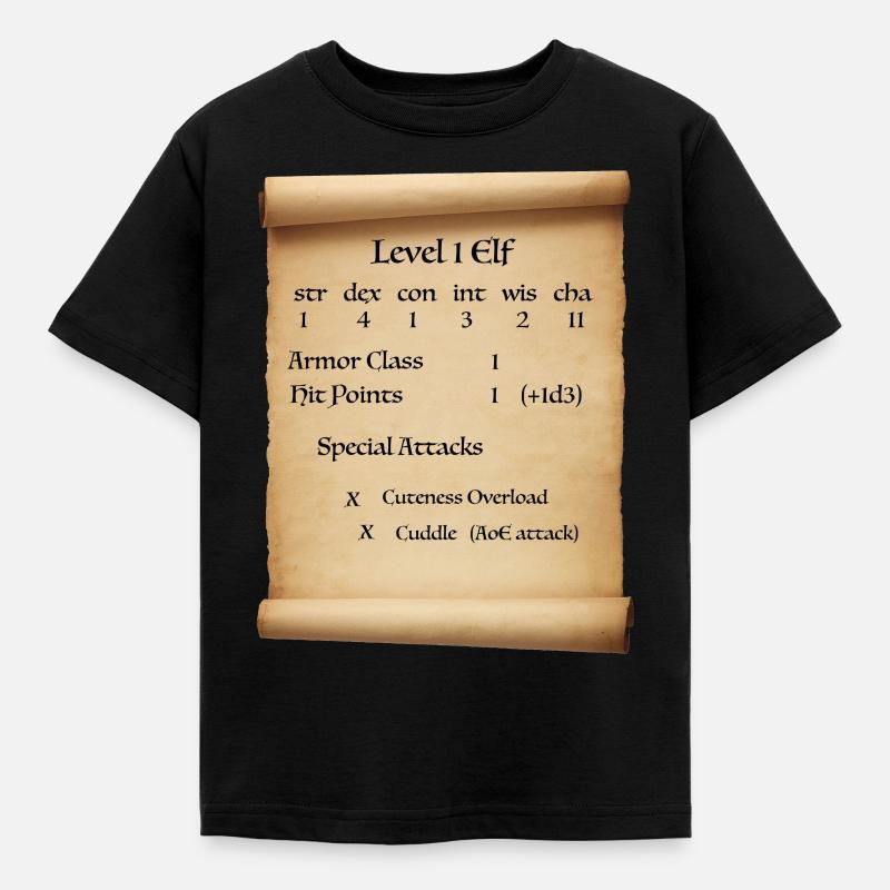 Niveau 1 Elf - T-shirt Enfant - noir
