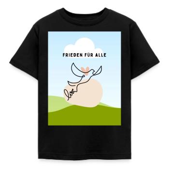 Friedenstaube - Kinder T-Shirt - Schwarz - Vorne - AI Model Kid Female (0cm)