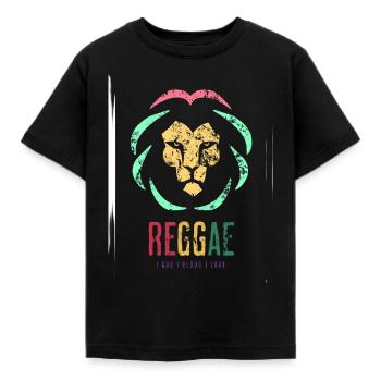Reggae le Lion - T-shirt Enfant - noir - Devant - AI Model Kid Female (0cm)