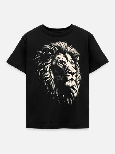 Majestätischer Löwe - Kinder T-Shirt - Schwarz